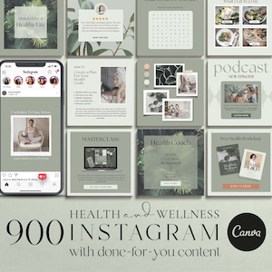 Health and Wellness Instagram Canva Template, Health Template, Wellness Template, Health and Wellness Business, Health and Wellness Template