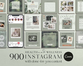 Health and Wellness Instagram Canva Template, Health Template, Wellness Template, Health and Wellness Business, Health and Wellness Template