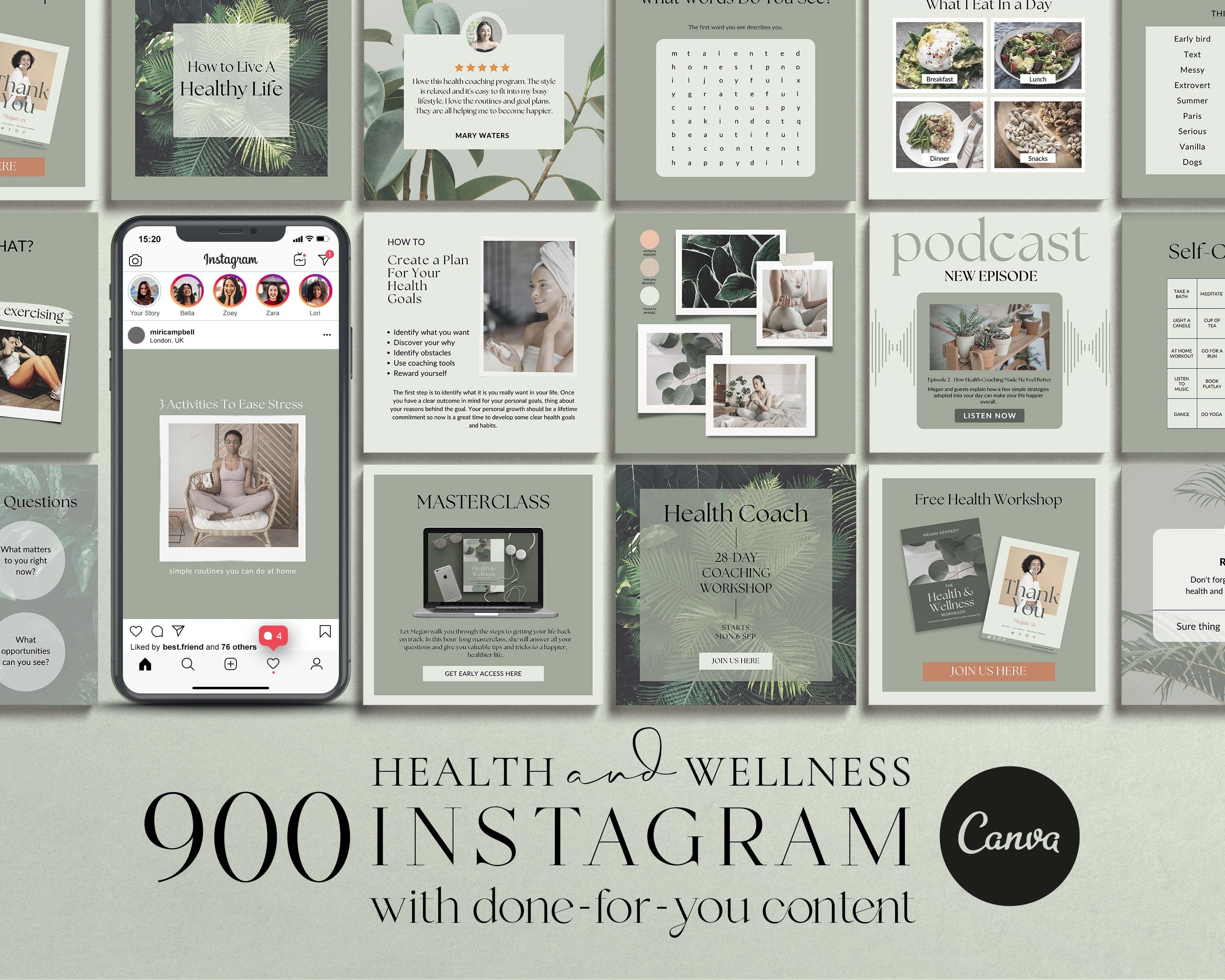 Health & Wellness Instagram Templates: Done-for-you Content (canva) - Etsy