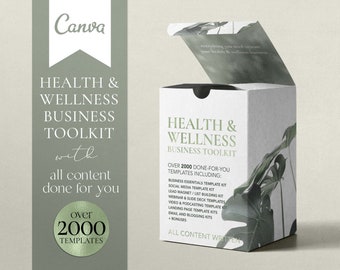 Health and Wellness Business Toolkit, Health and Wellness Canva Templates, Health Coach Templates, Wellness Coach Templates, Health Business