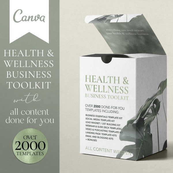 Health and Wellness Business Toolkit, Health and Wellness Canva Templates, Health Coach Templates, Wellness Coach Templates, Health Business