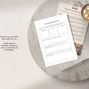 Healthy Boundaries Workbook, Boundary Setting Workbook, Boundaries Canva Template, Relationship Coaching Canva Template, Canva Coaching Tool