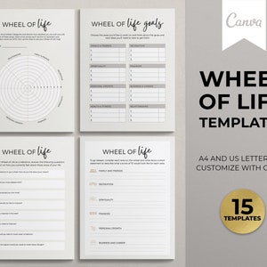 Wheel of Life Worksheet Template, Canva Template, Life Balance Wheel, Coaching Worksheets, Coaching Templates, Life Wheel Template, Canva