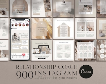 Relationship Coach Instagram Templates: Canva Carousel Posts (Digital Download)