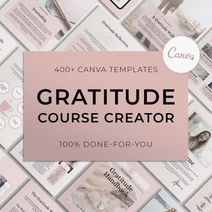 Gratitude Journal Canva Template, Gratitude Course Creator Template, Done For You, Gratitude Workbook, Gratitude ebook, Gratitude Worksheet
