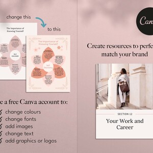 Self Discovery Journal Canva Templates, Get To Know Yourself Journal, Self-Care Journal, Self Discovery Workbook, Self-Love Journal Prompts
