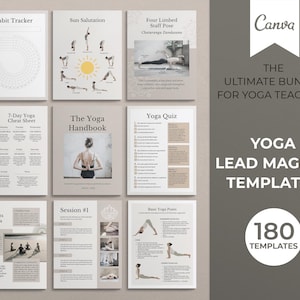 Yoga Lead Magnet Templates, Canva Templates, Yoga Teacher Templates, Yoga Templates, Yoga List Building Kit, Yoga Ebook, Yoga Worksheets