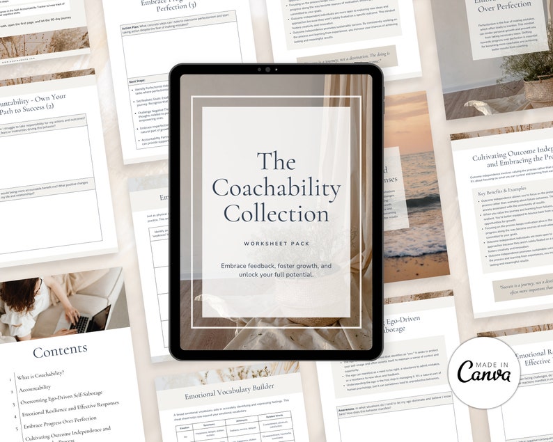 Coachability Worksheet Canva Template: Growth Mindset (digital Download ...