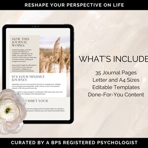 Mindset Shift Journal Canva Templates, Growth Mindset Journal, Positive Thinking Journal, Positive Mindset Journal Prompts, Coaching Journal