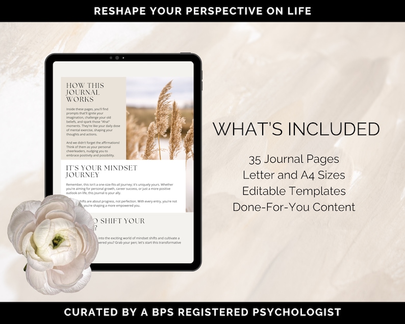 Mindset Shift Journal Canva Templates, Growth Mindset Journal, Positive Thinking Journal, Positive Mindset Journal Prompts, Coaching Journal