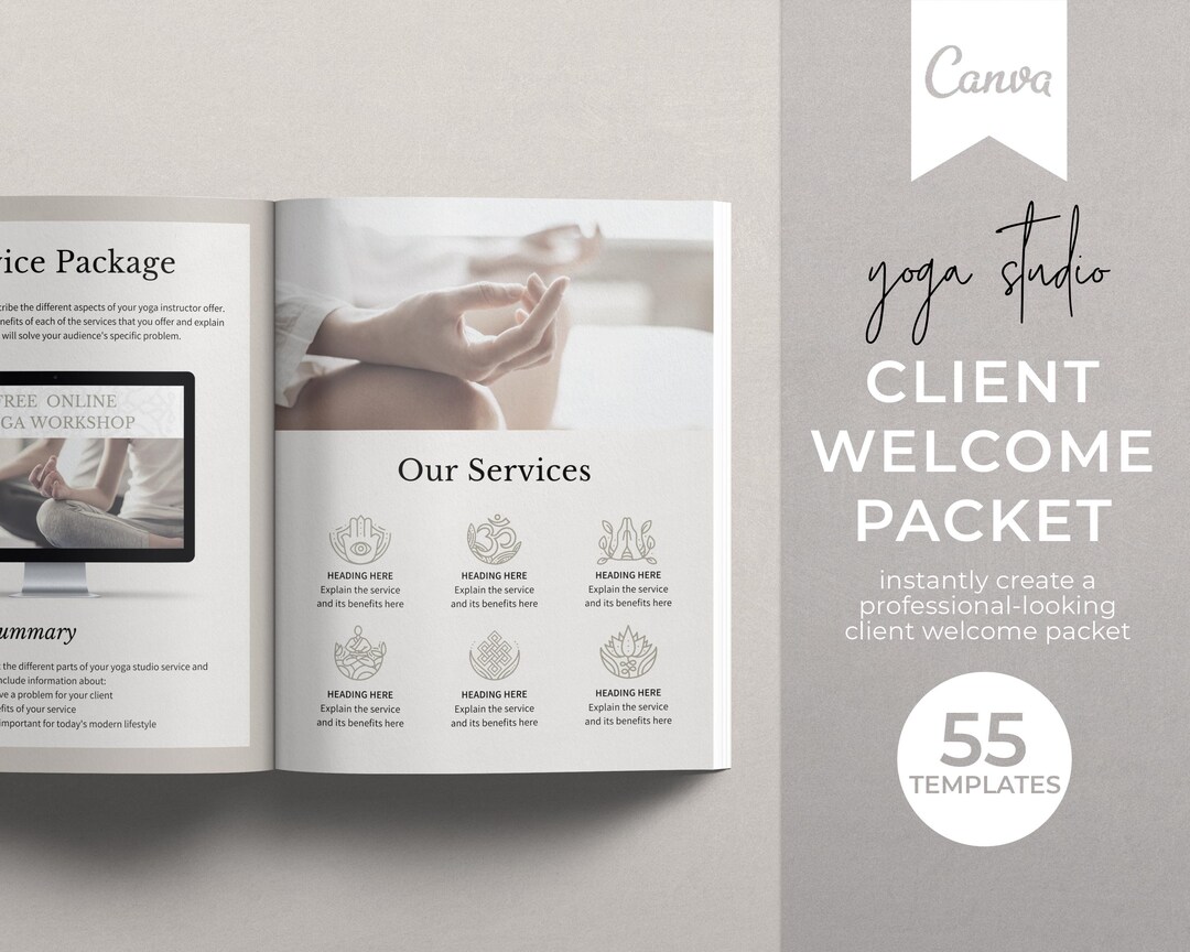 Yoga Client Welcome Packet: New Client Onboarding Canva Template - Etsy