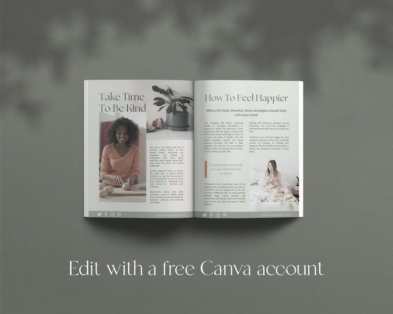 Health and wellness workbook Canva templates with content done for you. Health workbook template, wellness workbook template, health ebook template, wellness ebook template. Pale green ebook Canva templates for health and wellness. Health coach ebook