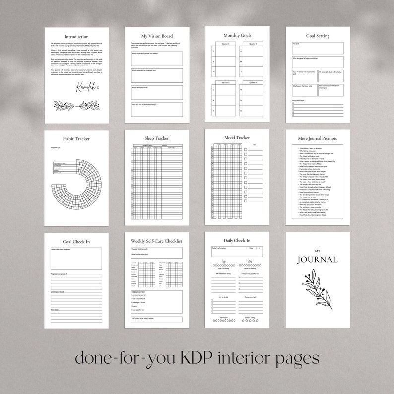 KDP Journal Canva Template: 6x9 Interior & Cover (PDF) - Etsy
