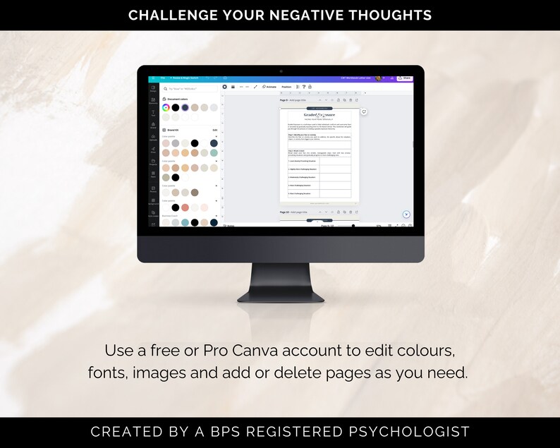 CBT Workbook Canva Templates, CBT Worksheets, Cognitive Behavioral Therapy Worksheets, CBT Tools, Coaching Templates, Coaching Tool