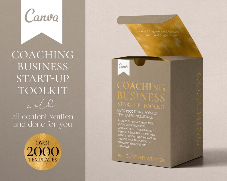 Coaching Business Start Up Toolkit, Canva Coaching Business Template Bundle, Life Coach Templates, Business Coach Templates, Canva Templates 