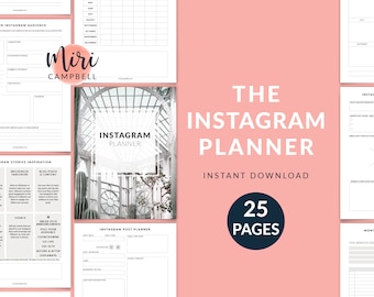 Printable Instagram Planner: Social Media Content Tracker (PDF)