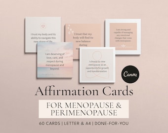 Menopause Affirmation Cards: Canva Templates for Health Coaches