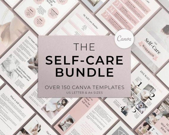 Self Care Canva Template Bundle Self-care Templates Self