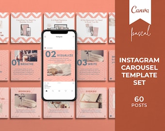 Instagram Carousel Template: 60 Canva Posts (Digital Download)