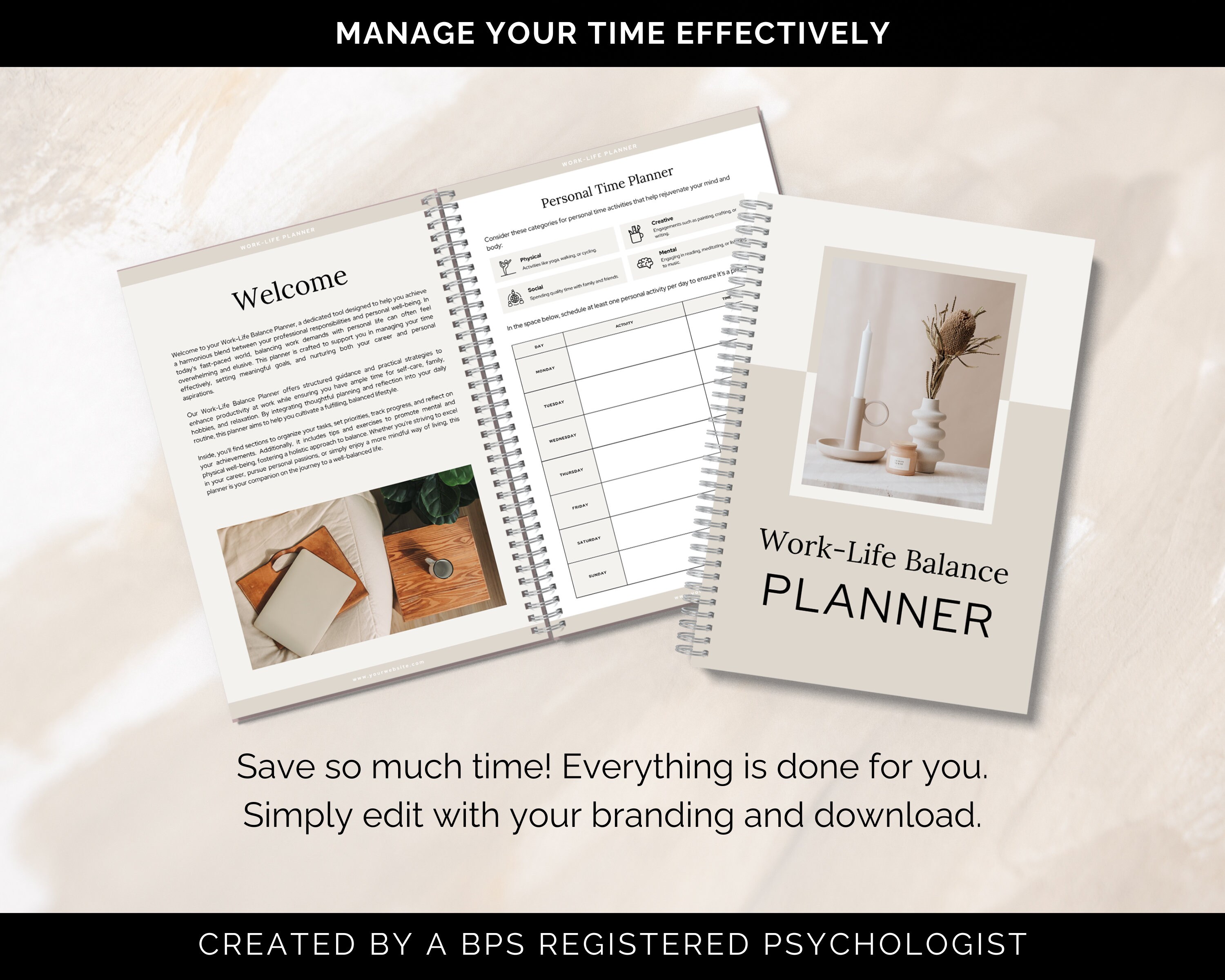 Work-life Balance Planner: SMART Goals, Daily Focus (canva Templates ...