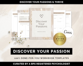 Passion Development Workbook: Coaching Canva Templates (US Letter & A4)