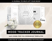 Mood Tracker Journal Canva Template: Daily Reflection, Gratitude (Digital Download)