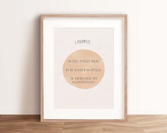 Mental Wellbeing Poster: Hand-Painted Therapy Office Art (Digital Download)
