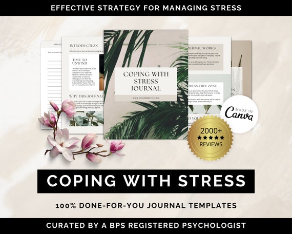 Stress Relief Journal Canva Templates: Coaching Tool (Digital Download)