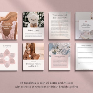 Self Discovery Journal Canva Templates, Get To Know Yourself Journal, Self-Care Journal, Self Discovery Workbook, Self-Love Journal Prompts