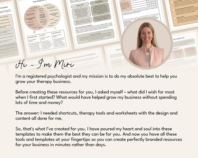 DBT Mindfulness tool, mindfulness resources, mindfulness worksheets, mindfulness workbook, canva templates, dbt resources, dbt tools, therapy worksheets, therapy tools, therapist worksheets, therapist resource, therapy business, miri campbell