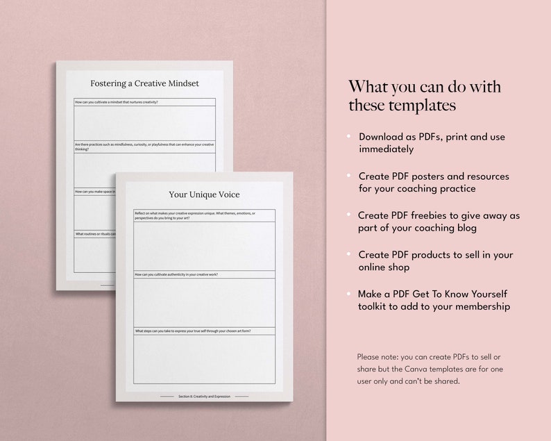 Self Discovery Journal Canva Templates, Get To Know Yourself Journal, Self-Care Journal, Self Discovery Workbook, Self-Love Journal Prompts