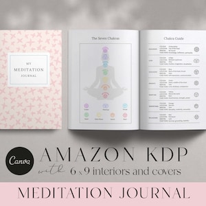 Meditation Journal Canva Template: KDP Interior & Cover (6x9 inch)