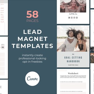 Canva Lead Magnet Templates: Ebook & Workbook (58 Pages)