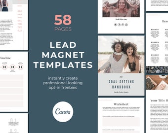 Canva Lead Magnet Templates: Ebook & Workbook (58 Pages)