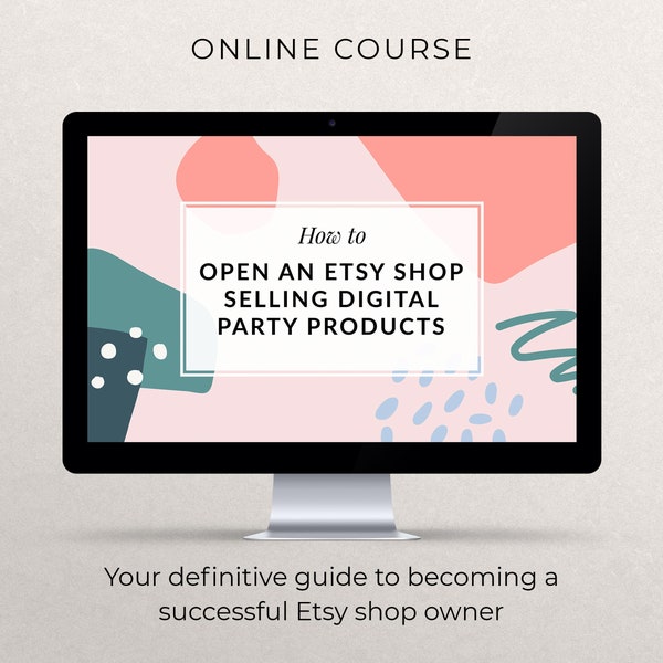 Eröffne einen Etsy-Shop-Kurs, ONLINE-KURS, Etsy-Hilfekurs, Verkauf digitaler Produkte auf Etsy, Etsy Shop-Hilfe-Tutorial, Etsy Business E-Kurs