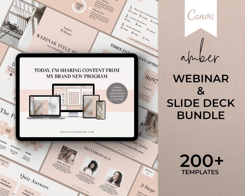 Canva Slide Deck Template Webinar Template Slide Deck Etsy Canada