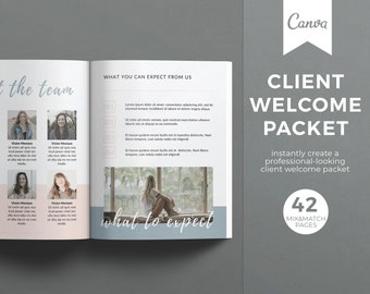 Client Welcome Packet Template, Client Onboarding Canva Template, Client Welcome Set, New Client Services Guide, Business Guide, Welcome Kit