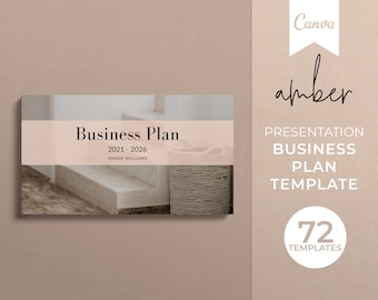 Plantilla de plan de negocios de Amber: Presentación en Canva de 70 diapositivas