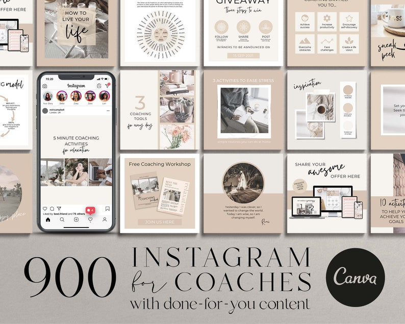 Coaching Instagram Templates, Canva Template, Life Coach Instagram Template, Coaching Business, Coach Instagram Post, Coaching Templates 