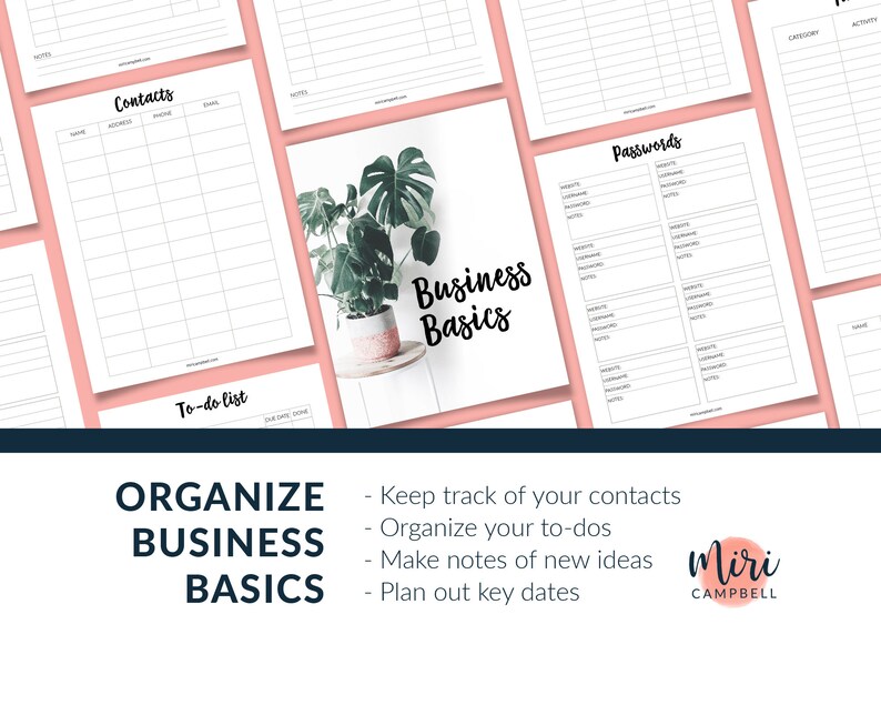 Printable Business Planner Small Business Planner Printable Etsy UK