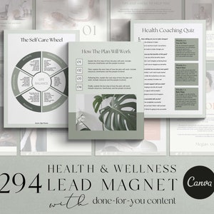 Health & Wellness Lead Magnet Canva Templates: Coaching Worksheets