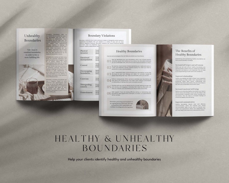 Healthy Boundaries Workbook, Boundary Setting Workbook, Boundaries Canva Template, Relationship Coaching Canva Template, Canva Coaching Tool