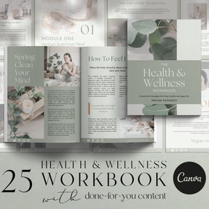 Health and Wellness Canva Template, Health Workbook Template, Wellness Workbook Template, Health Ebook Template, Wellness Ebook Template