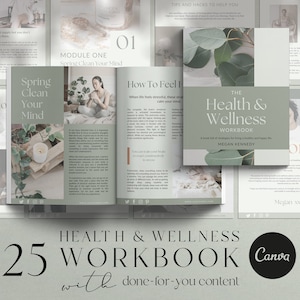 Health and Wellness Canva Template, Health Workbook Template, Wellness Workbook Template, Health Ebook Template, Wellness Ebook Template