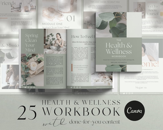 Health & Wellness Workbook Canva Template for Coaches
