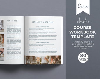 Course Workbook Template for Canva, Ebook Template, Workbook for Course, Ecourse Workbook Template, Webinar Workbook Template, E-book