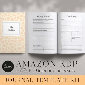 KDP Journal Canva Template: 6x9 Interior & Cover (PDF)