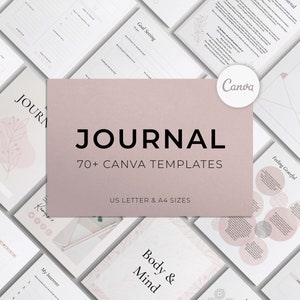 Journal Canva Template Bundle, eBook Template Canva, Journal Template, Printable Journal, Gratitude Journal, Canva Pro, Canva Free