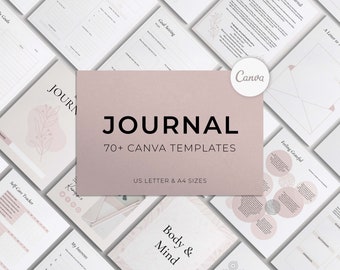 Journal Canva Vorlagen Bundle, eBook Vorlage Canva, Journal Vorlage, druckbares Journal, Dankbarkeit Journal, Canva Pro, Canva Free