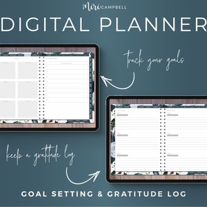 Digital planner for Goodnotes 5 on iPad. Undated planner for use with Goodnotes. Digital stickers. Undated digital planner. iPad planner, weekly planner, goal tracker, gratitude tracker, habit tracker, finance tracker, vision board, health tracker